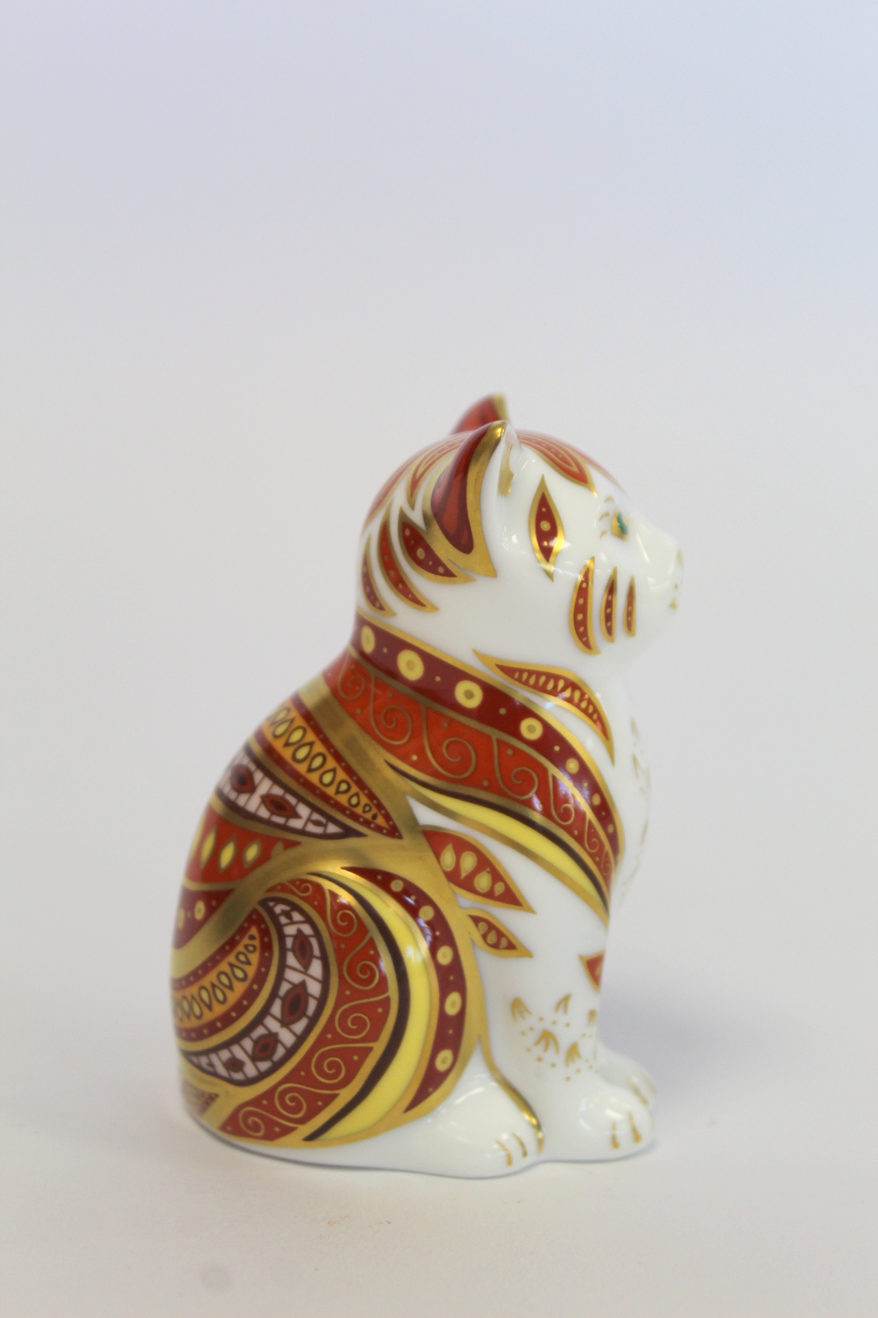 Royal Crown Derby paperweight "Marmalade Kitten", limited edition no. 1104/2500, gold stopper, - Bild 2 aus 6