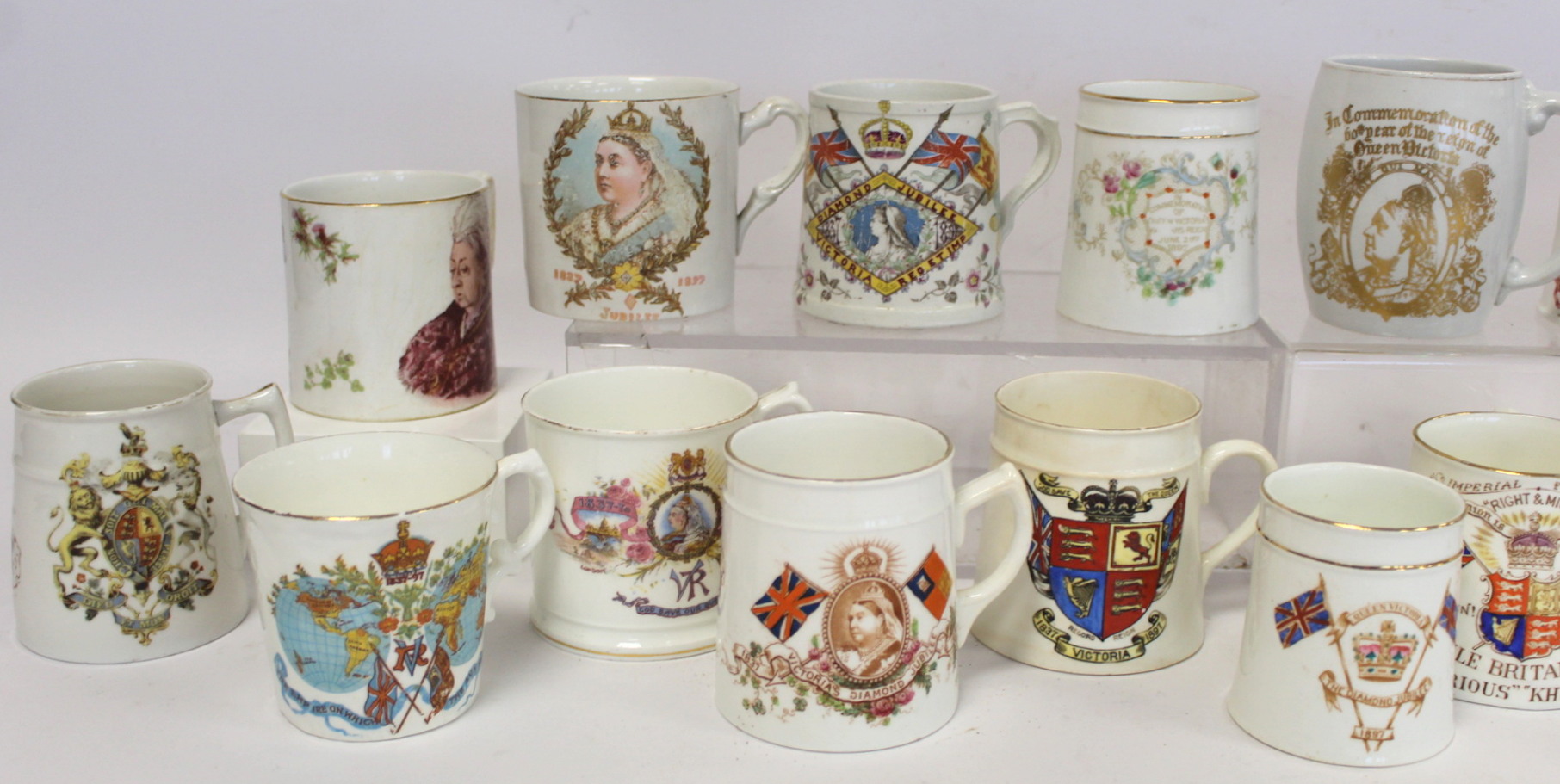Collection of eighteen commemorative mugs for the Jubilees of Queen Victoria 1887 and 1897; also - Image 2 of 7