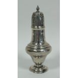 Silver baluster caster, by Adie Brothers, Birmingham 1918, 154g / 5oz.