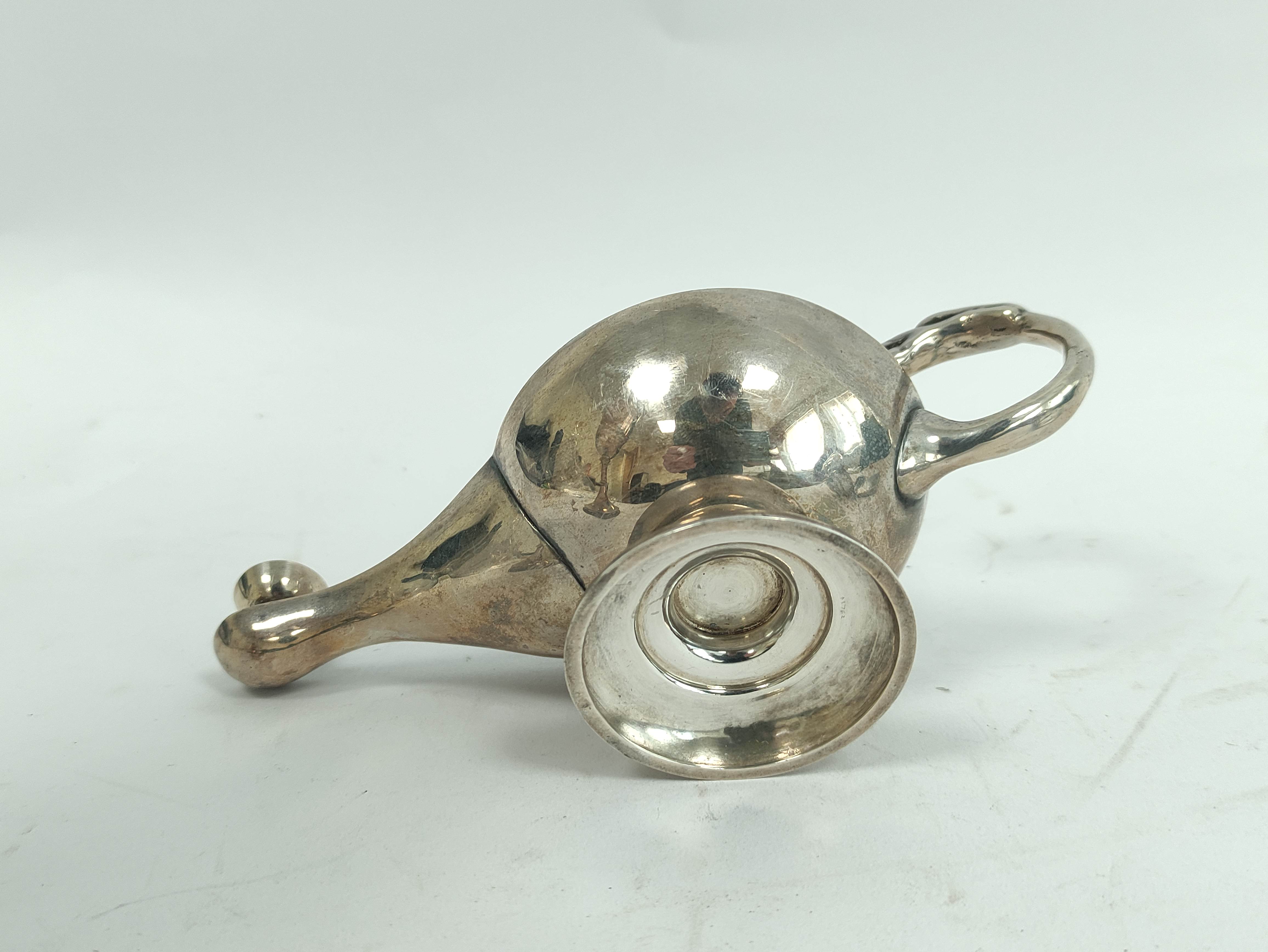 Silver cup, 1908, a Roman lamp lighter, 1904, a Dutch sifter spoon, a cigarette case and a child's - Image 3 of 7