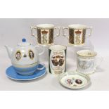 Two Royal Crown Derby commemorative loving cups for the Royal Wedding of Prince Edward to Sophie