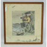 Charles Johnson Payne (Snaffles) Naval hand coloured print, "T.B.D's, The 'Beef' Convoy",