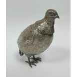 Late 19th century silver partridge with detachable head and pivoting wings by Bernhard Muller. No