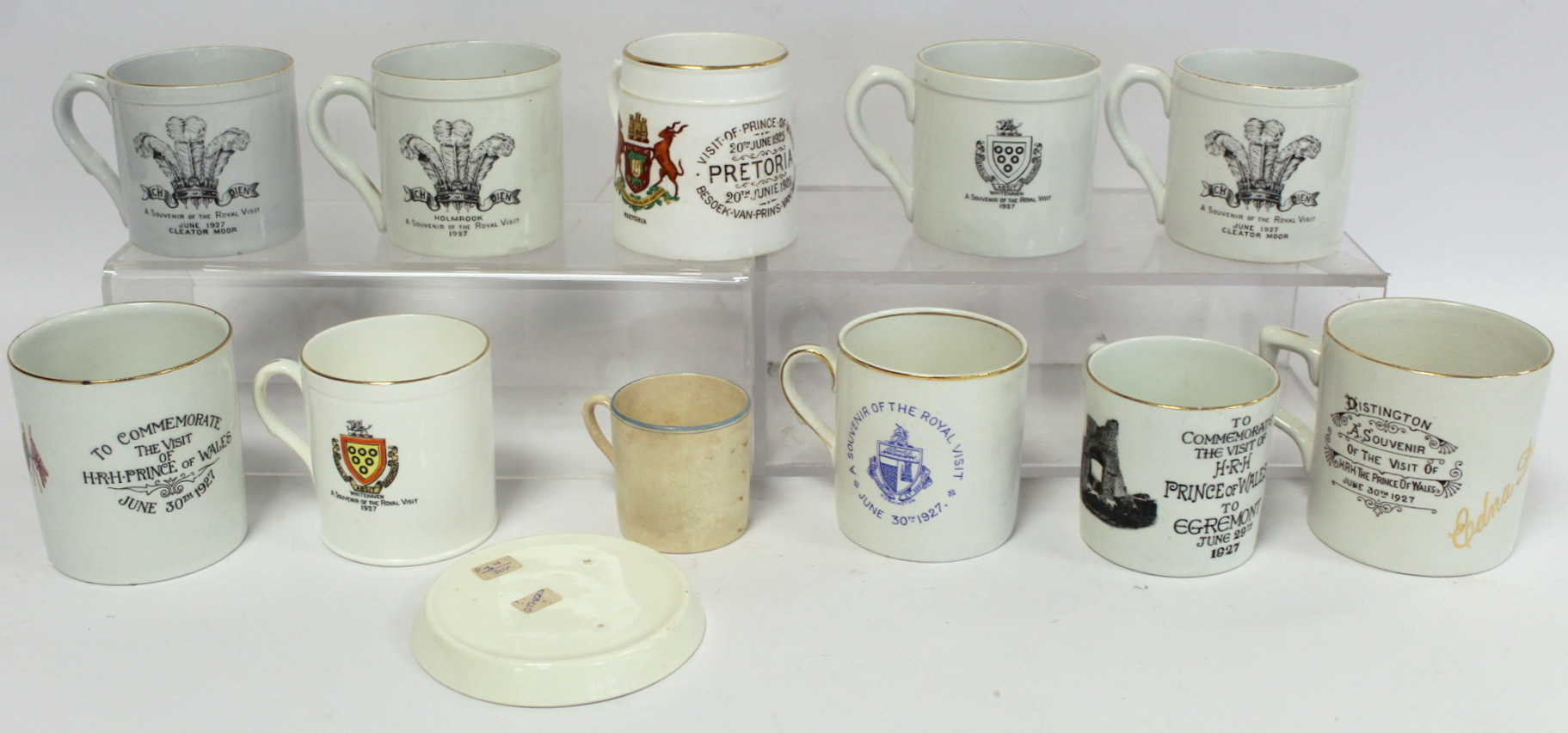 Collection of commemorative mugs for 1927 Royal Visit to Cumberland by Edward Prince of Wales (later - Bild 2 aus 2