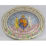 Large Paragon commemorative meat plate or ashet for the Coronation of Edward VIII, 53.5cm wide.