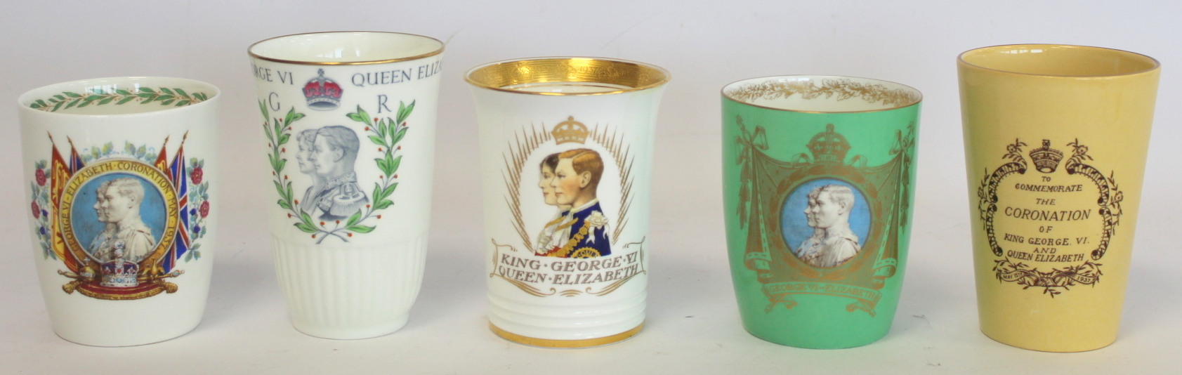 Minton limited edition commemorative beaker for the Coronation of George VI and Queen Elizabeth