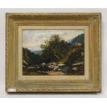 J. Milne Donald (Scottish 19th Century). Rocky Stream. Oil on canvas. 29cm x 39.5cm.  Signed,