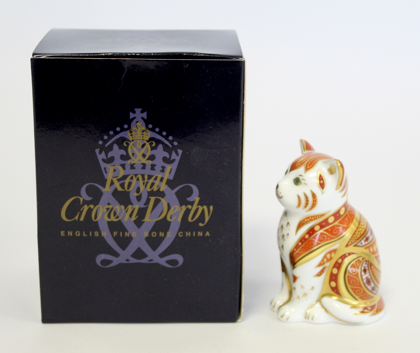 Royal Crown Derby paperweight "Marmalade Kitten", limited edition no. 1104/2500, gold stopper, - Bild 6 aus 6