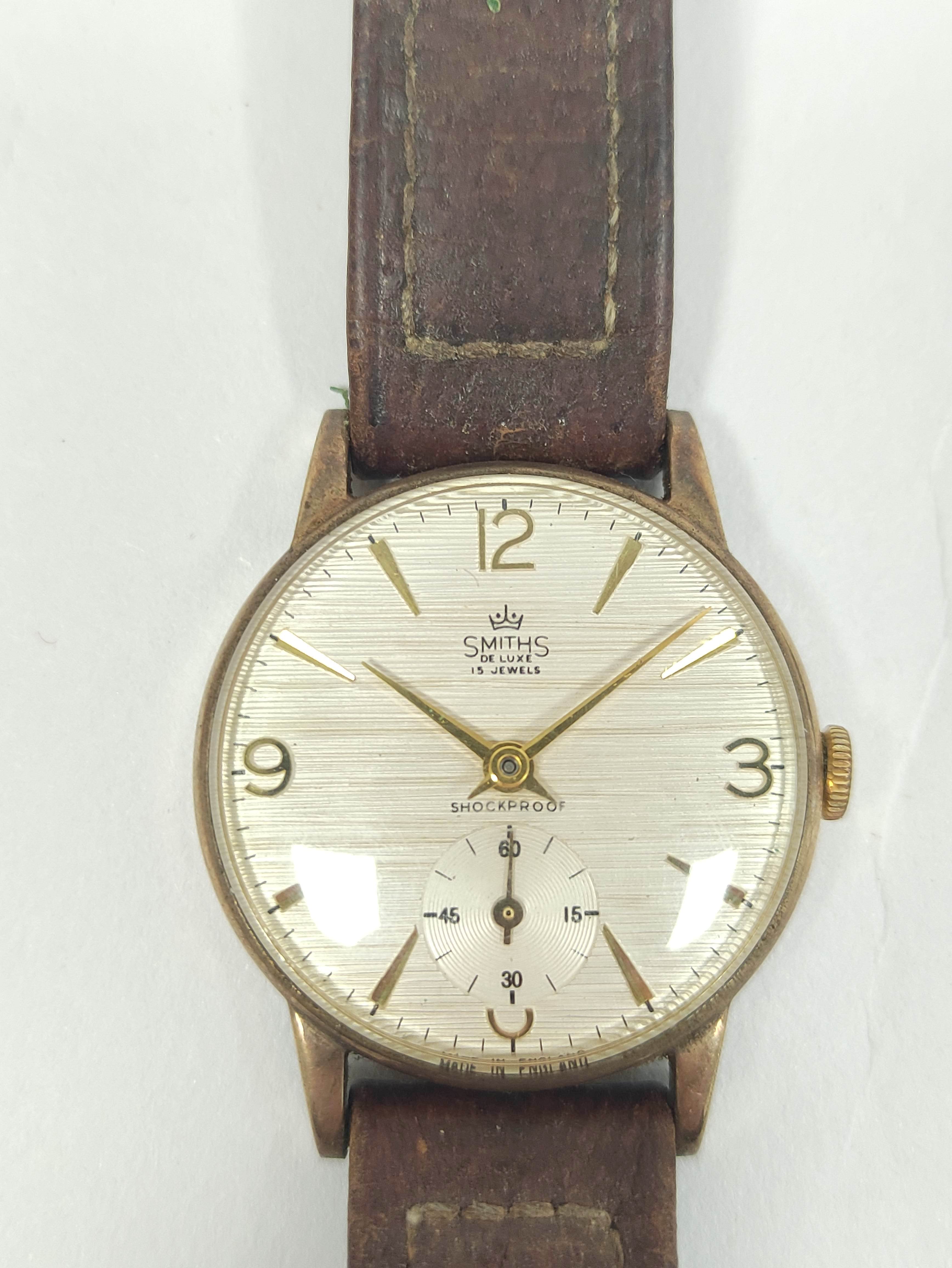 Smiths de Luxe 9ct gold watch inscribed and dated 'British Railways W L Wright' on strap 1962. 31mm. - Image 3 of 6