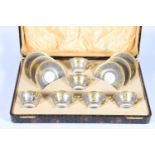 Schlaggenwald of Czechslovakian cased set of six tea cups and saucers with gilt decoration