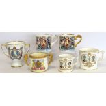 Six pieces of commemorative china for the Coronation of King George VI and Queen Elizabeth 1937,