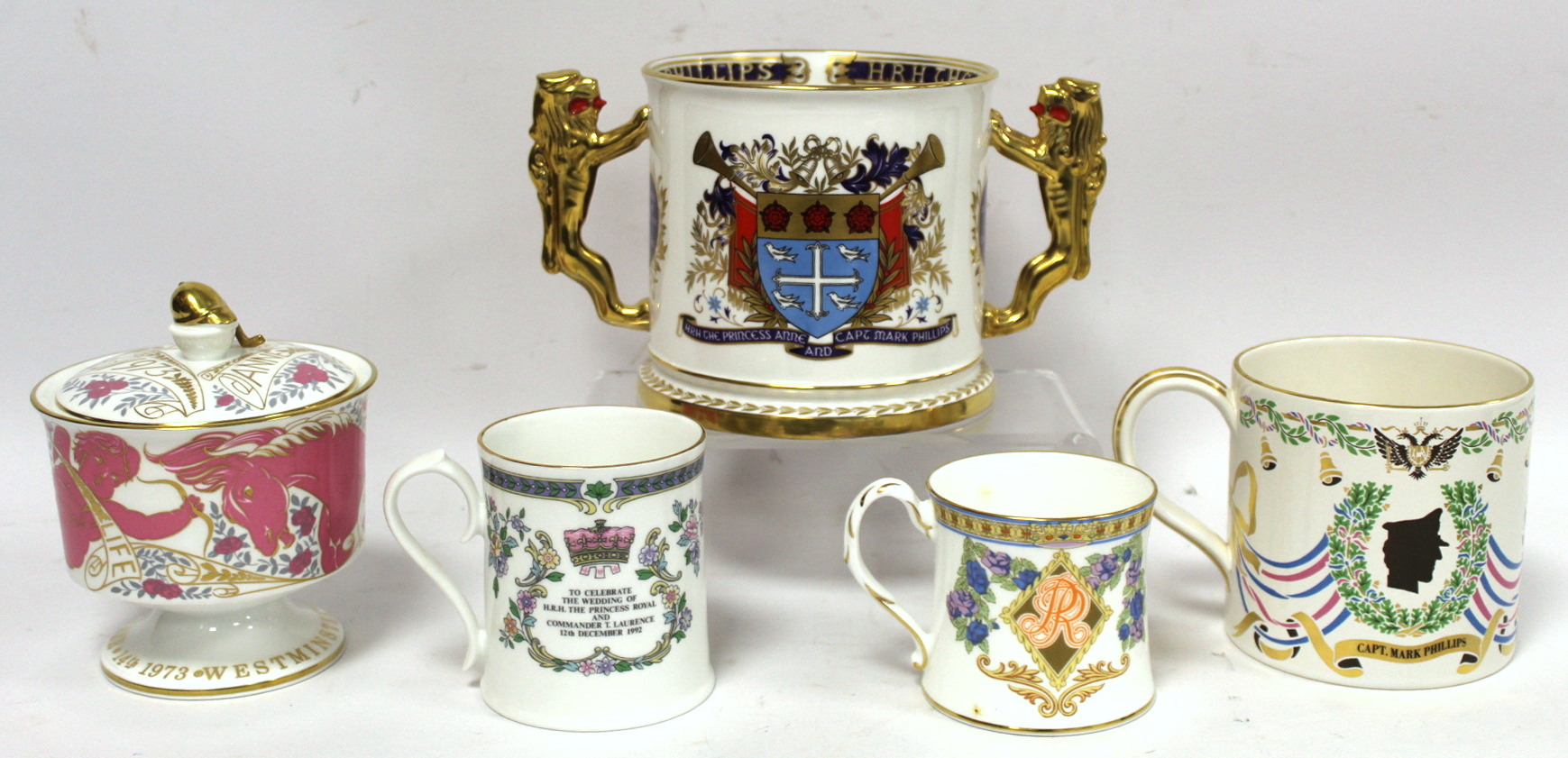 Three items of royal commemorative ware for the wedding of Princess Anne and Captain Mark - Bild 2 aus 3
