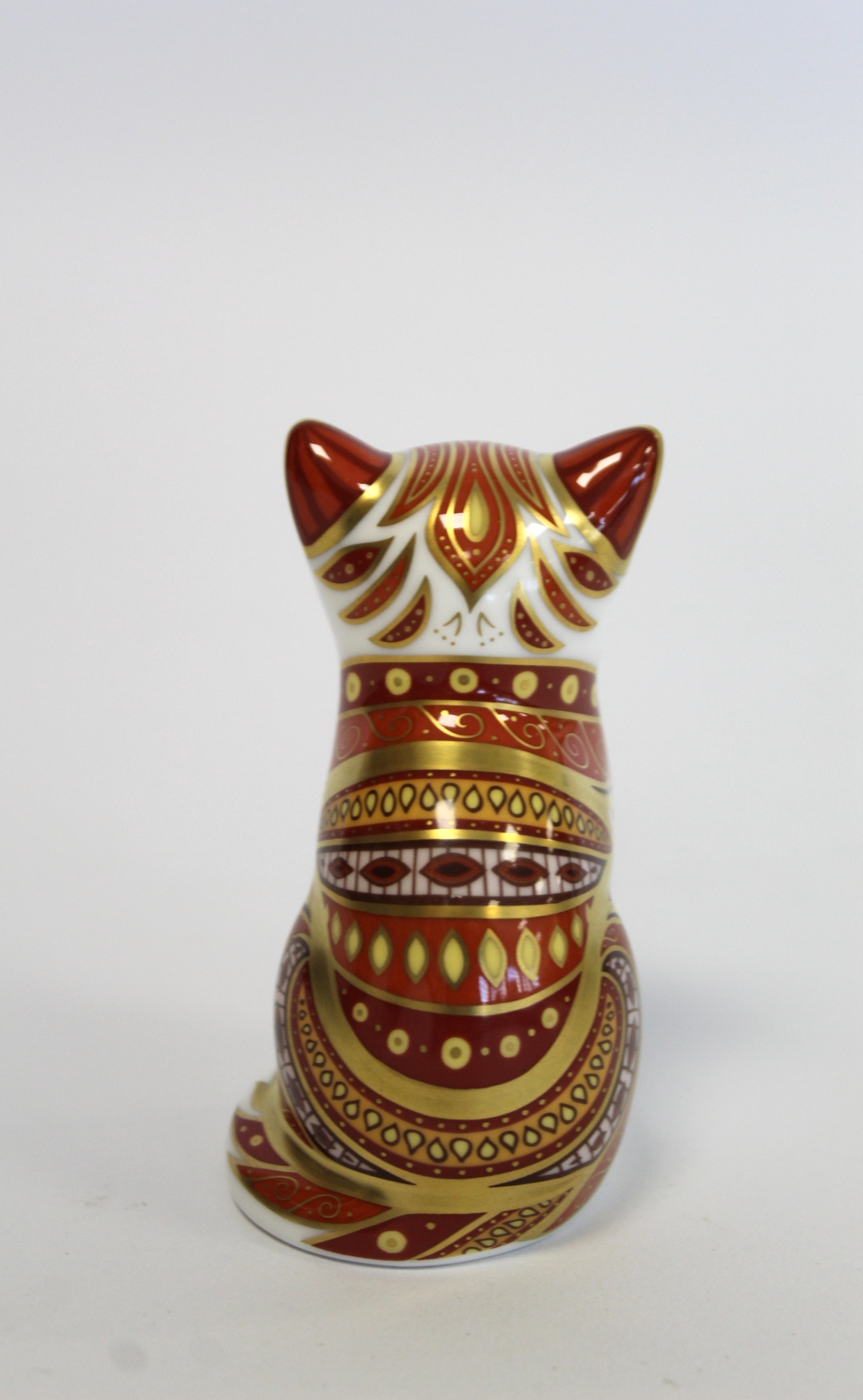 Royal Crown Derby paperweight "Marmalade Kitten", limited edition no. 1104/2500, gold stopper, - Bild 3 aus 6