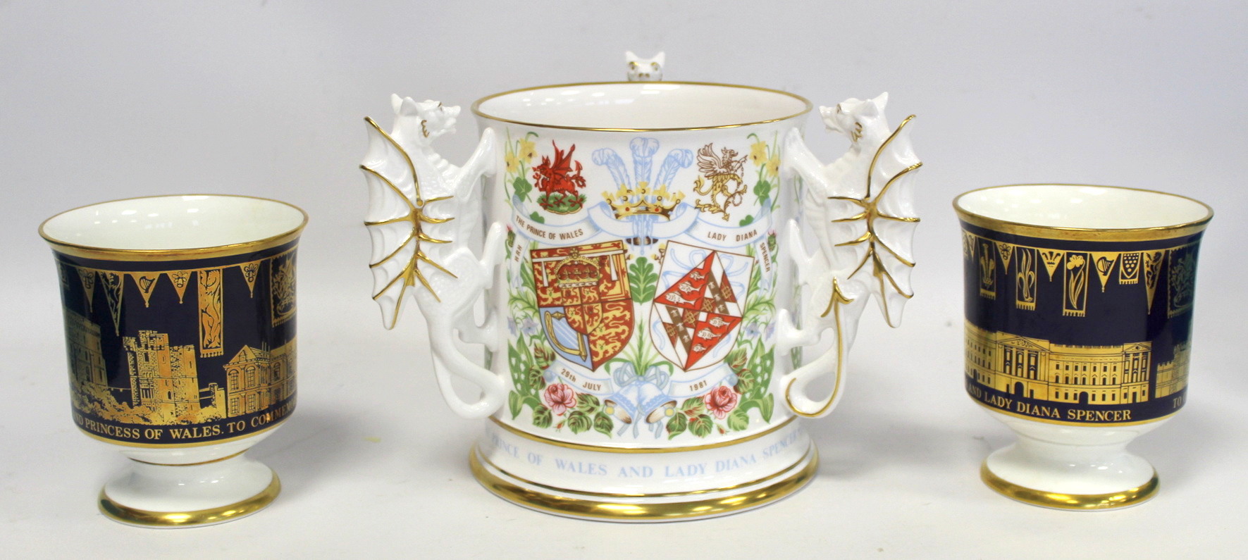 Caverswall bone china large commemorative tyg for the Royal Wedding 1981, limited edition no. 9/500, - Bild 4 aus 5