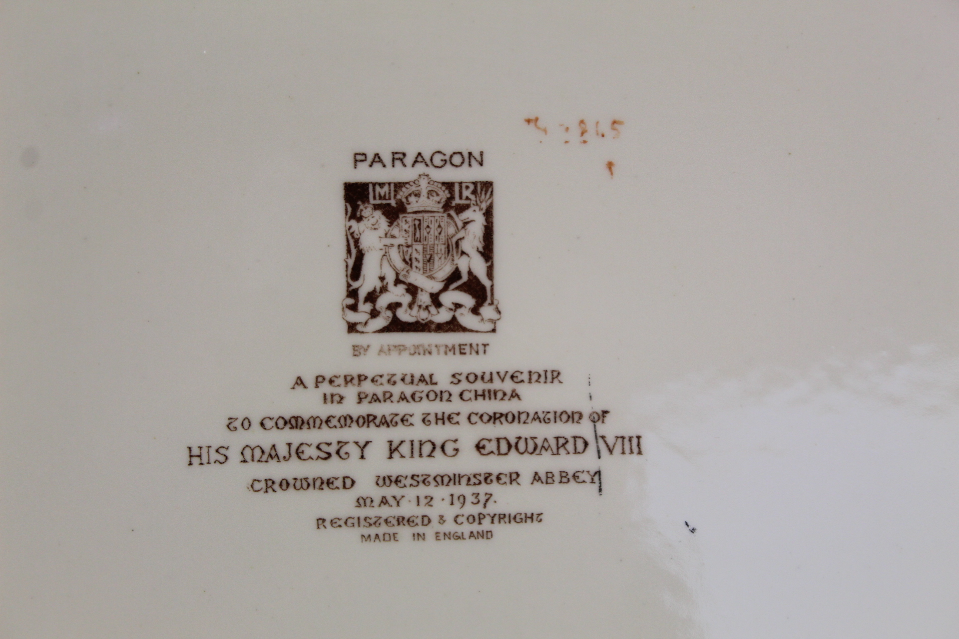 Large Paragon commemorative meat plate or ashet for the Coronation of Edward VIII, 53.5cm wide. - Bild 3 aus 3