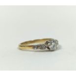 Diamond solitaire ring with brilliant approximately .6ct in gold '18ct' Size 'R'