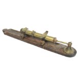 Automobilia. A vintage scratch built sliding foot pump, probably circa1920s, the brass cylinder with