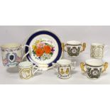 Seven items of commemorative ware for the Royal Wedding of Prince Andrew and Sarah Ferguson, 1986,
