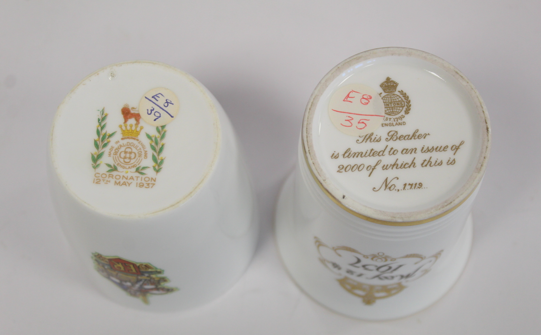 Minton commemorative ware limited edition beaker for the Coronation of Edward VIII 1937, no. 1719/ - Bild 4 aus 4