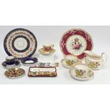 Minton bone china pate sur pate cabinet cup and saucer with cerise and white panels of exotic
