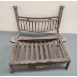 Cast metal curved fire front and a dished grate bottom.  (2).