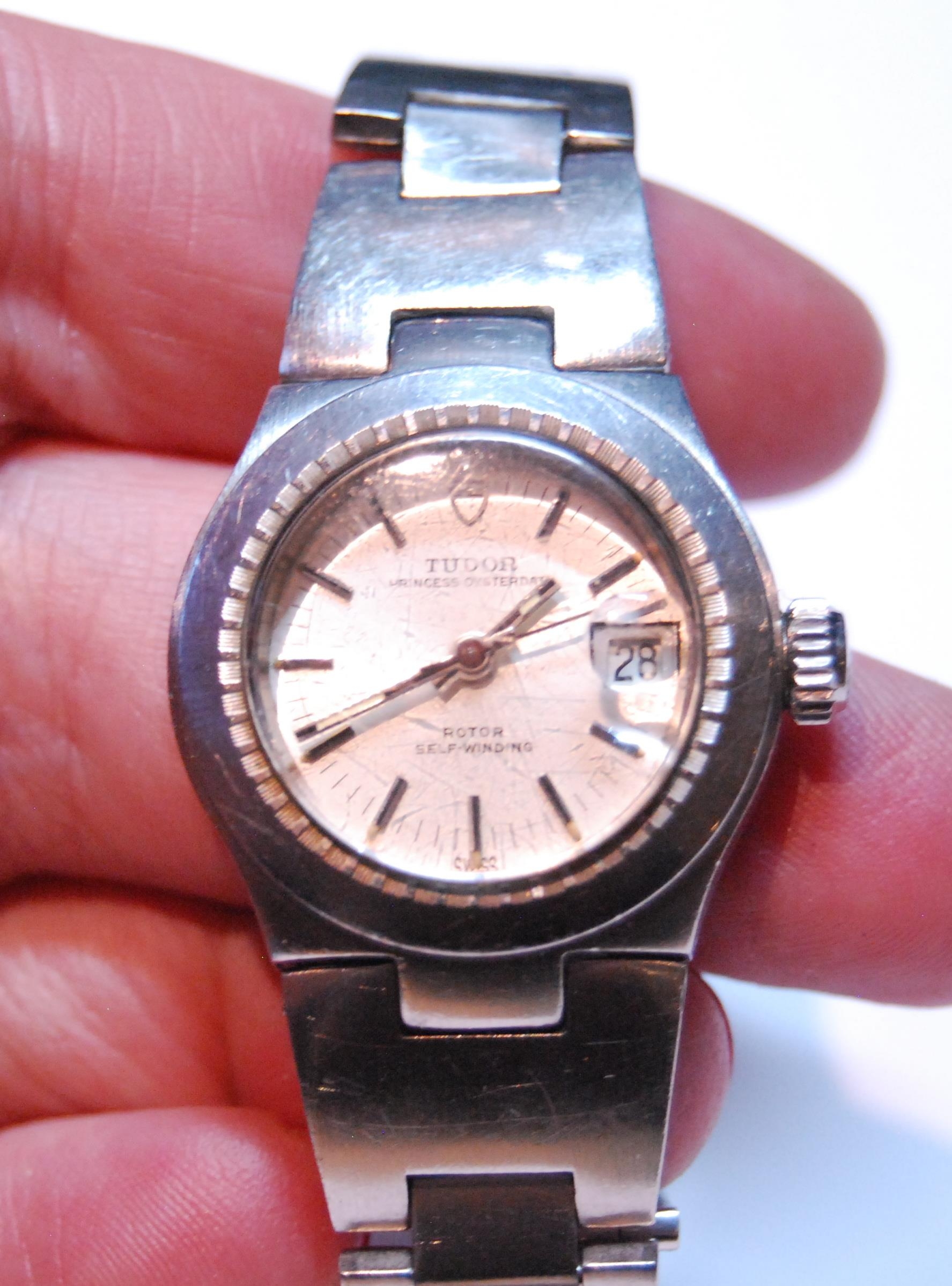 Lady's Tudor Princess Oysterdate bracelet watch, stainless steel, no. 9301, with guarantee for 1981, - Image 2 of 6