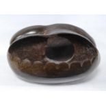 Coco de Mer nut carved in the form of a basket, first part of 20th century, origin Seychelles,