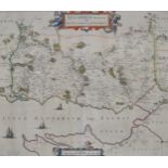 After Johan Blaeu, Timothy Pont 'The Stewartrie of Annandale' Hand-coloured map, 41.5cm x 50cm.