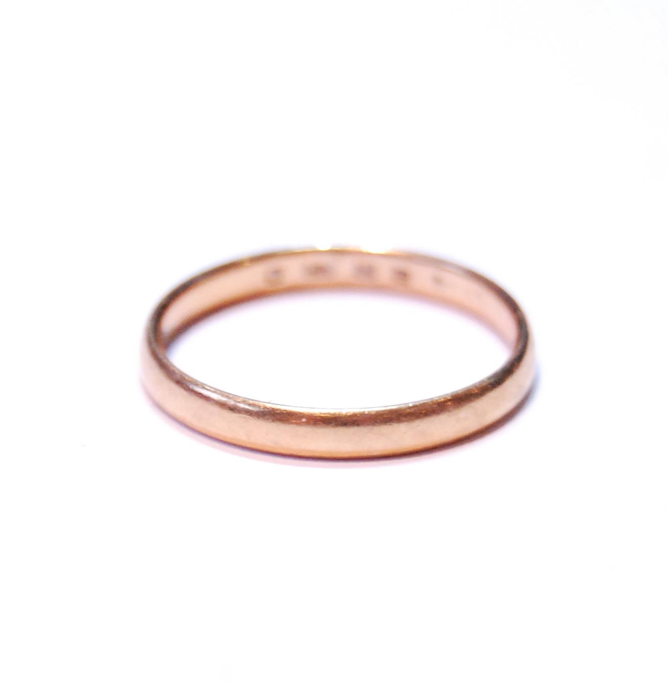 22ct gold band ring, 1931, size K, 1.9g.