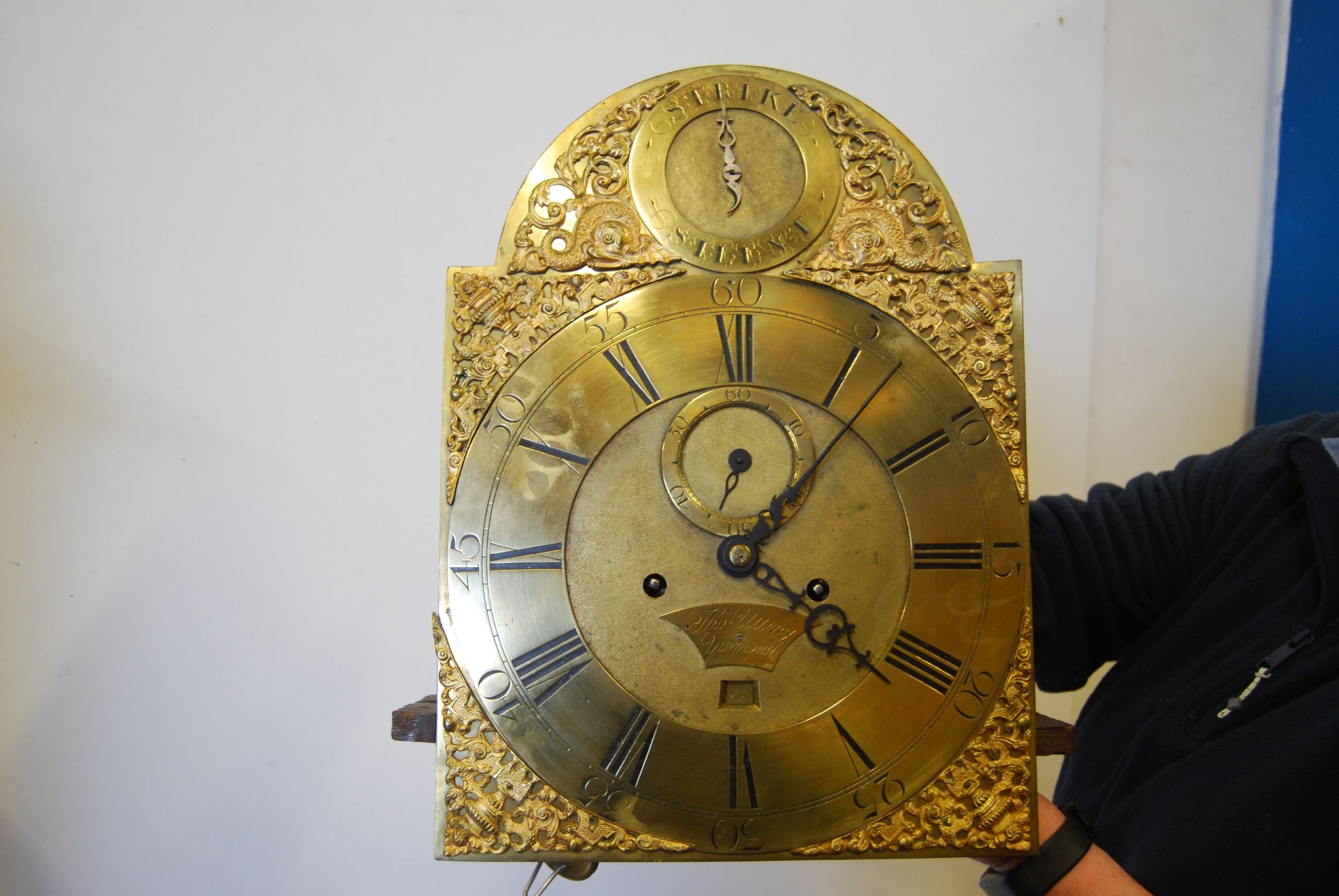 Mid 18th century chinoiserie eight day longcase clock, the 12in dial signed Thos Utting, Yarmouth, - Image 4 of 8