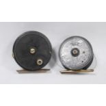 Fishing interest: Two John Forrest trout reels, stamped Thomas St, London to both, 7cm and 8cm