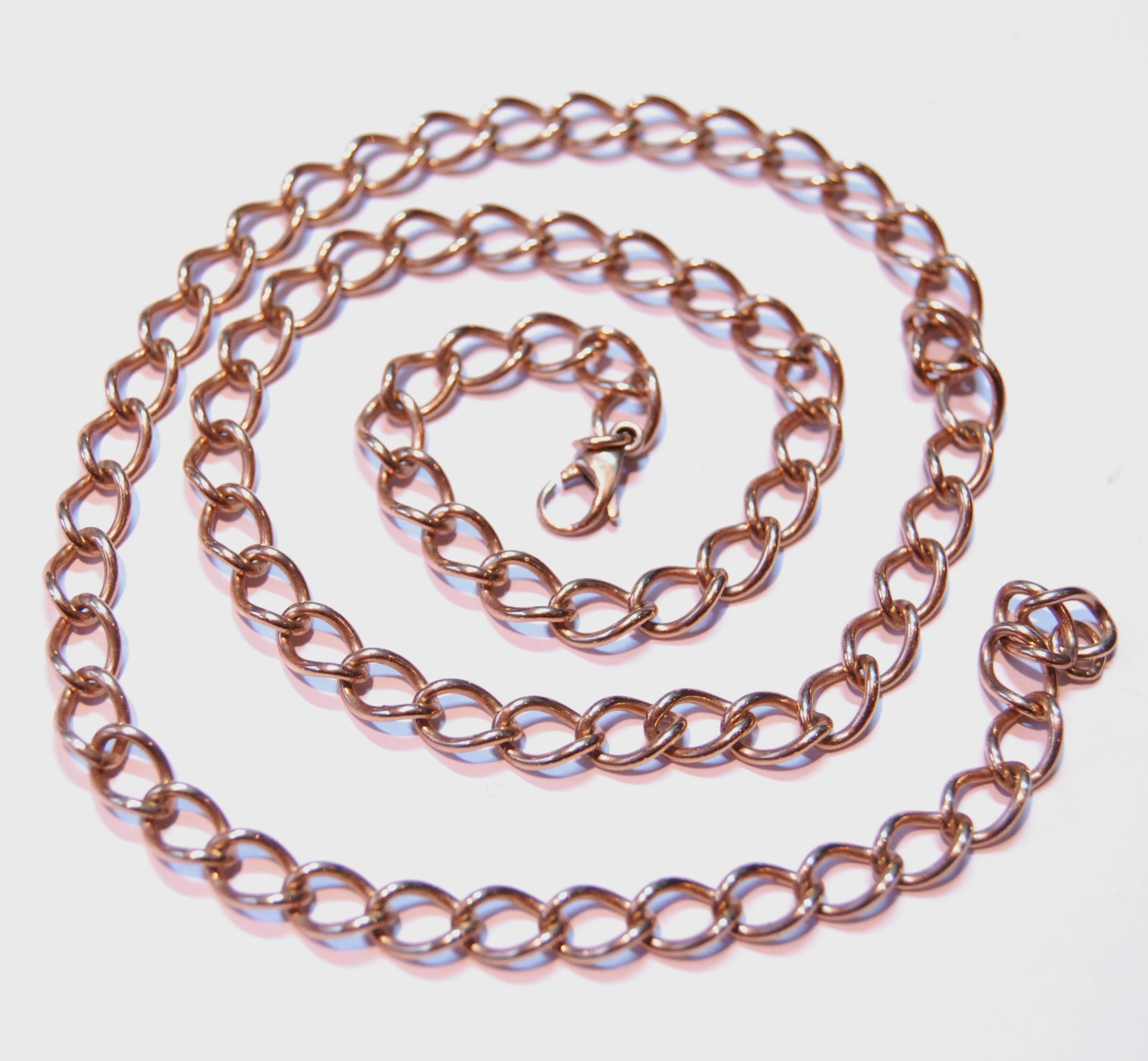 9ct gold open curb necklet, 51cm, 21g.