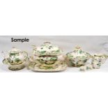 Mason's Ironstone 'Chartreuse' pattern tea, coffee, dinner and table wares comprising a large tureen