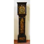 Mid 18th century chinoiserie eight day longcase clock, the 12in dial signed Thos Utting, Yarmouth,