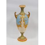 Royal Worcester porcelain vase, c. early 20th century, with gilded foliate decoration to the body,