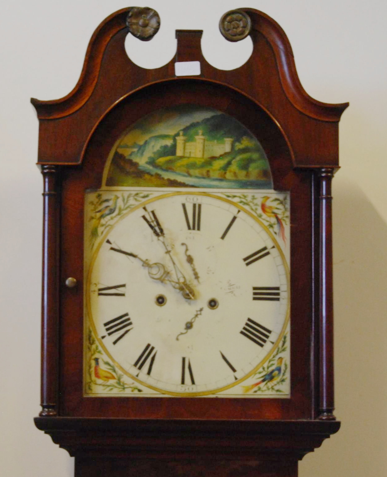 William IV Scottish mahogany cased eight day longcase clock, c. 1835, the painted 12in dial marked - Image 7 of 9