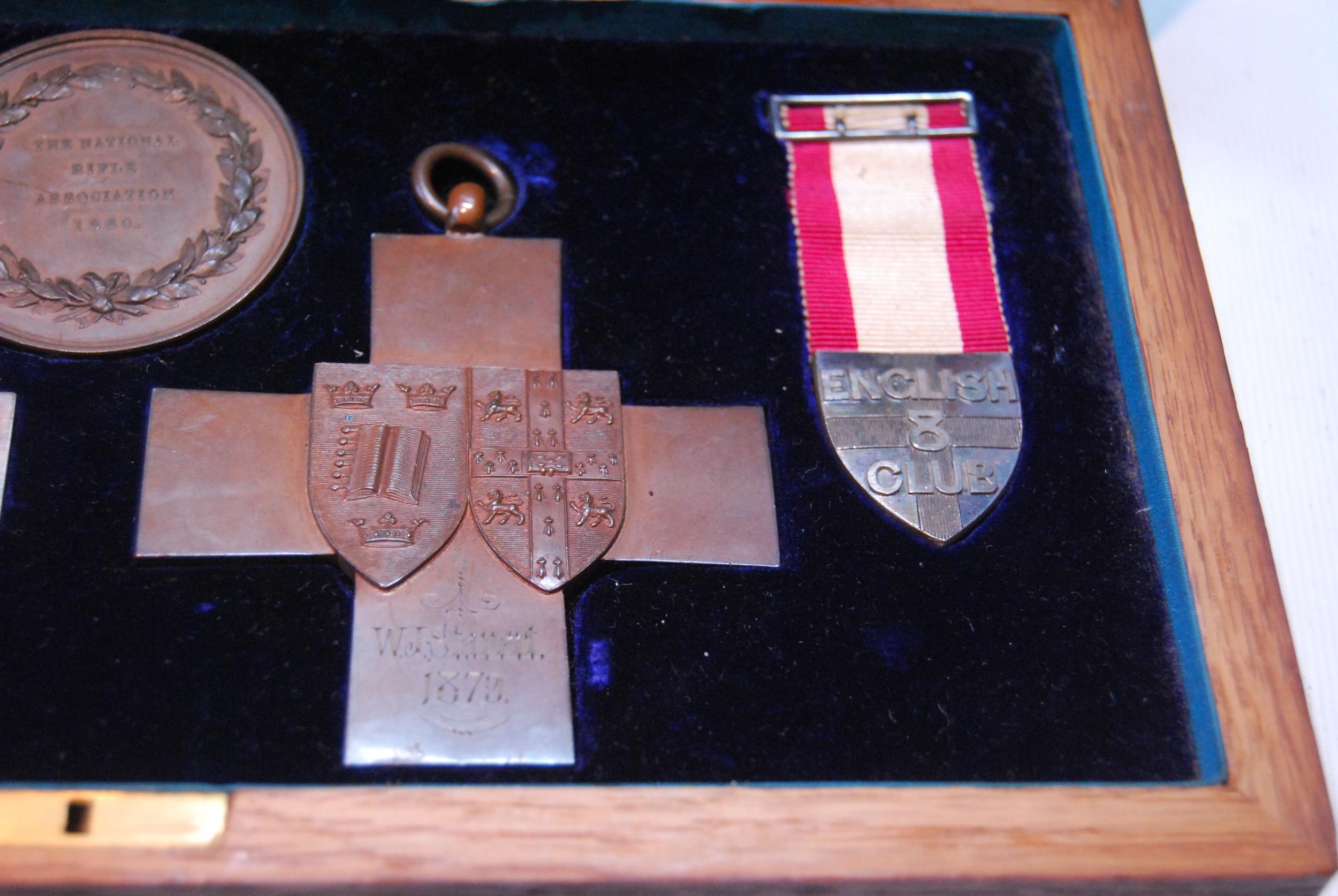 Various silver and bronze medals, Boat Race and Rifle Association awards to WJ Stavert, 1860s/70s, - Image 6 of 8