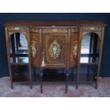 Italian-style rosewood inlaid drawing room cabinet base, c. early 20th century, the central door