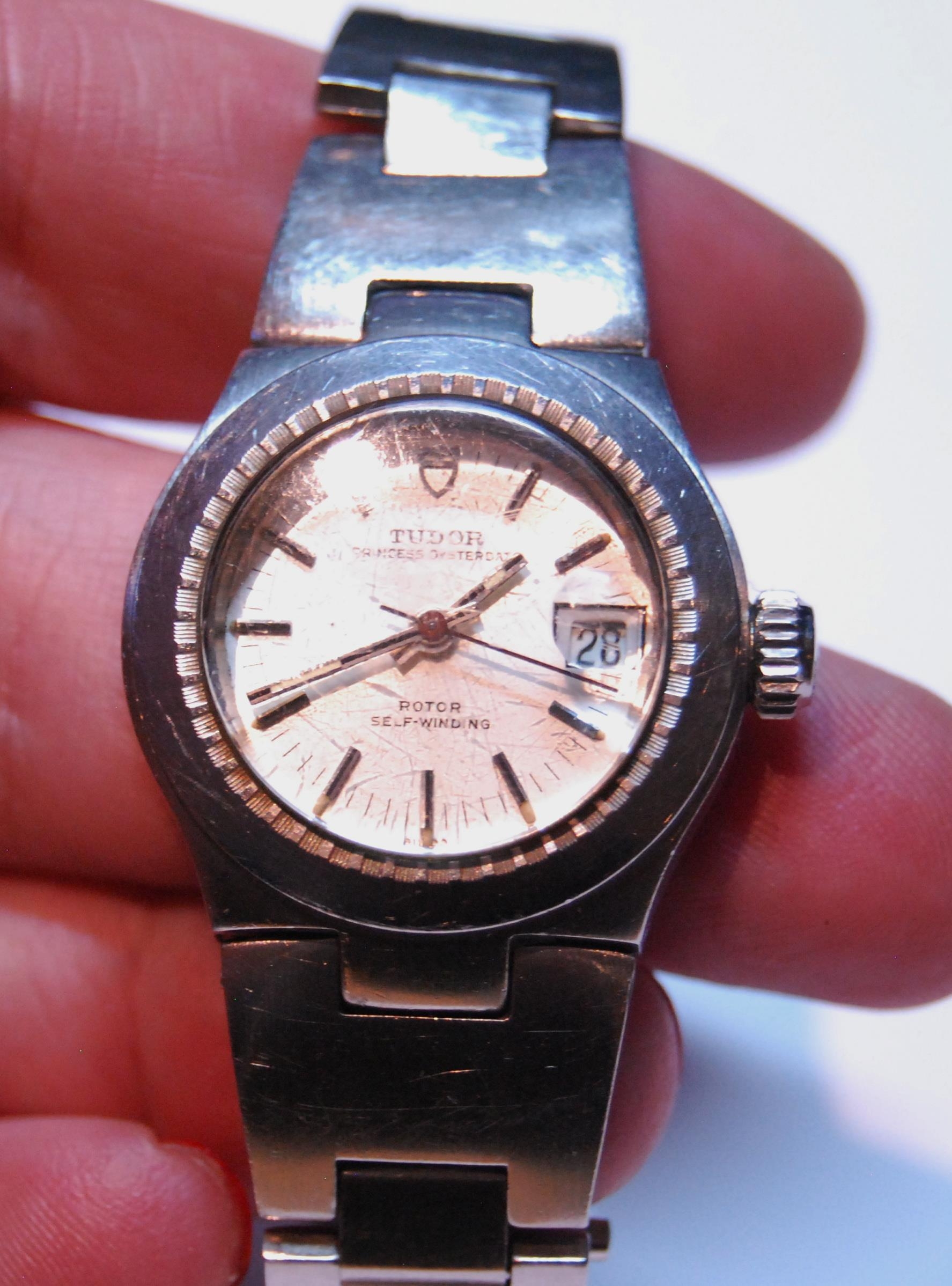 Lady's Tudor Princess Oysterdate bracelet watch, stainless steel, no. 9301, with guarantee for 1981, - Image 3 of 6