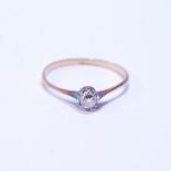 Diamond solitaire ring with old-cut brilliant, approximately .4ct, size V.