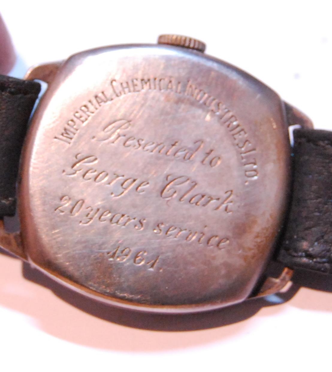 Gent's Buren Grand Prix watch, 17 jewels, in silver cushion-shaped case, inscribed and dated 1961, - Image 4 of 4