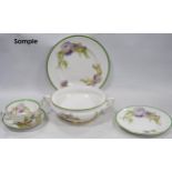 Part Royal Doulton 'Glamis Thistle' pattern dinner set, signed P Curnock, to include dinner