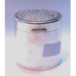 Silver cylindrical box with champlevé cover, 1986, 193g or 6oz.