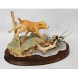 Border Fine Arts limited edition group by Ray Ayres modelled as a Labrador with ducks on a
