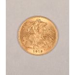 Edwardian half gold sovereign dated 1912