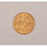 Edwardian half gold sovereign dated 1905