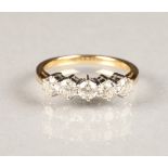 18 carat gold five stone diamond ring, brilliant cut diamonds, approx total diamond weight 1