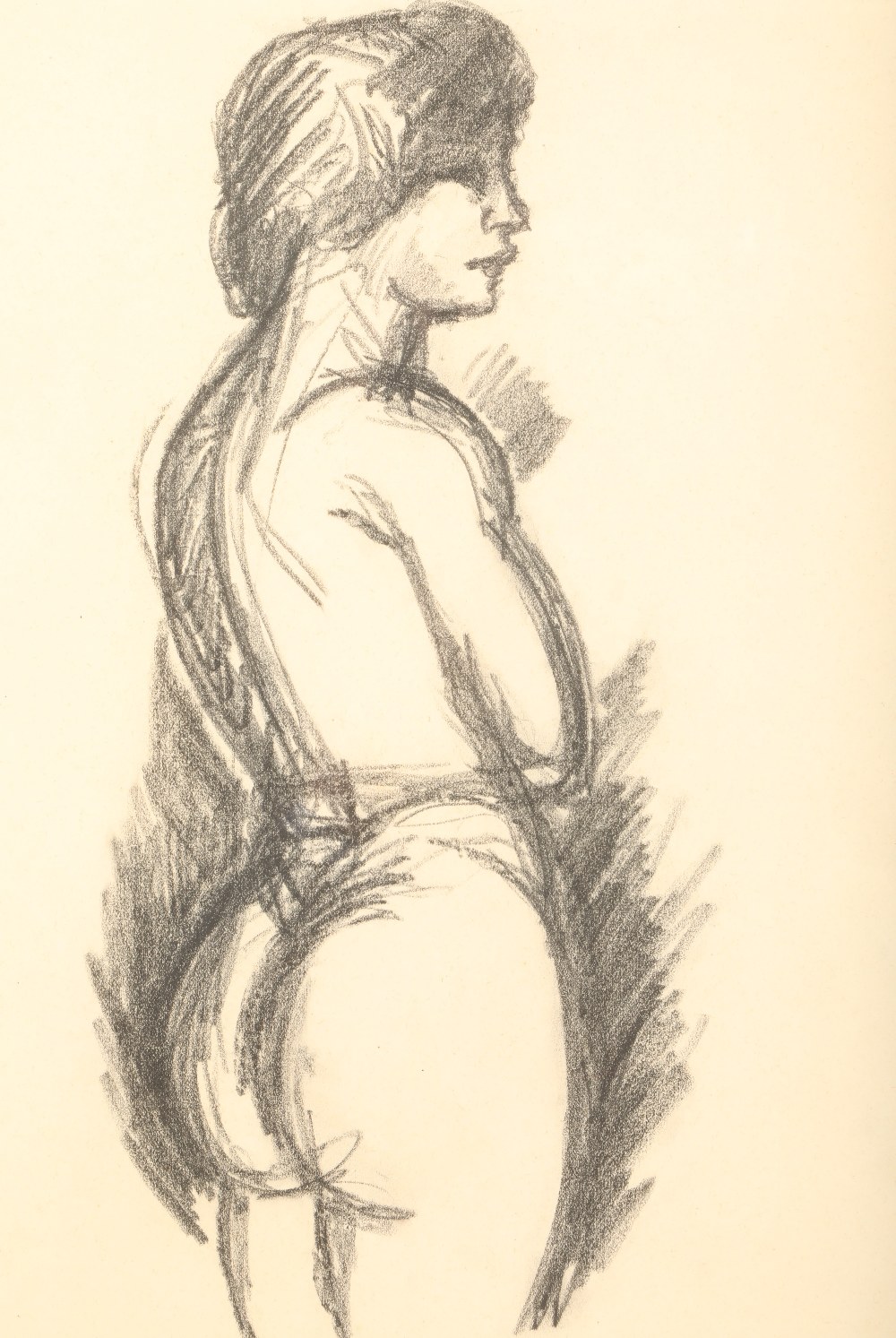 John Duncan Fergusson RBA (Scottish 1874-1961) ARR Framed charcoal on paper, 'Female Study' 30cm X