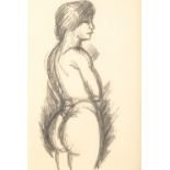 John Duncan Fergusson RBA (Scottish 1874-1961) ARR Framed charcoal on paper, 'Female Study' 30cm X