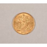 Edwardian half gold sovereign dated 1911